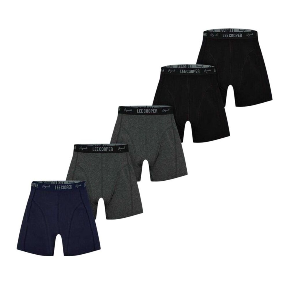Lee Cooper Mens Cooper Essential Boxer Shorts (Pack of 5) / Core Black